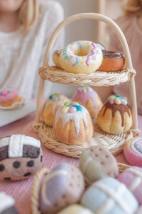 Easter egg sponge cakes