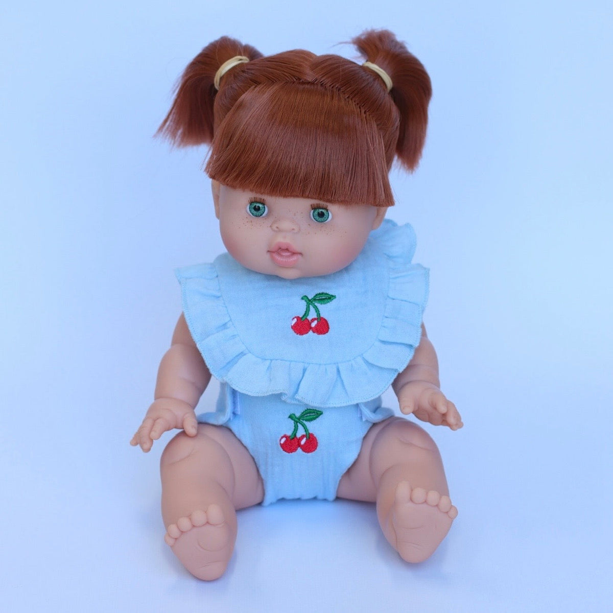 Cherry Frilled Bib & Diaper Doll Set 🍒Fits 34-38cm Minikane Gordis, Mini Colettos, Llorens dolls