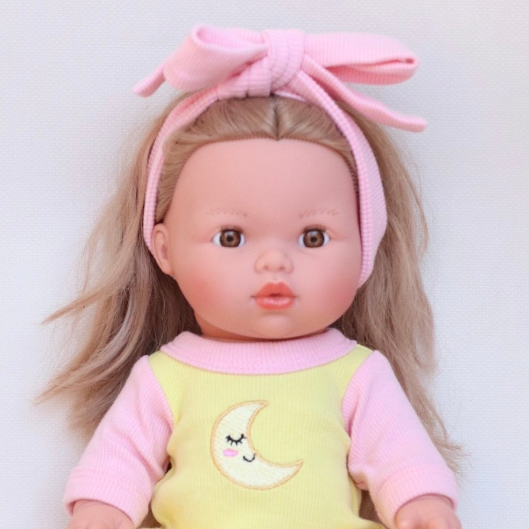 Doll Moonbeam Romper + Bow set - Fits 34-38cm Minikane Gordis, Mini Colettos, Llorens dolls