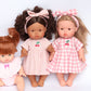 Dolls Dusty Pink Pinstripe Cherry 🍒 Gingham Chloe Gingham dress - Fits 34-38cm Minikane Gordis, Mini Colettos, Llorens dolls