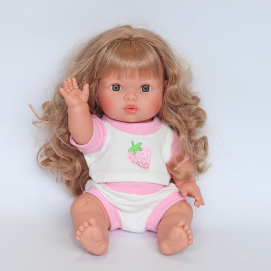 Strawberry Dolls top + Bloomer shorts set Fits 34-38cm Minikane Gordis, Mini Colettos, Llorens dolls