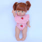 🍓 Strawberry Frilled Bib & Diaper Doll Set - Fits 34-38cm Minikane Gordis, Mini Colettos, Llorens dolls