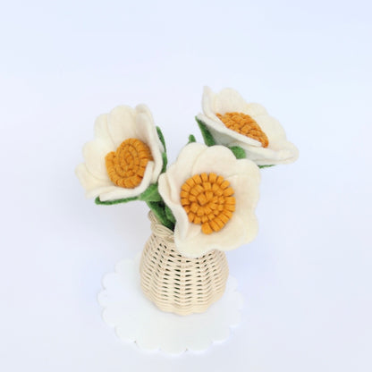 Felt white Buttercups single and sets