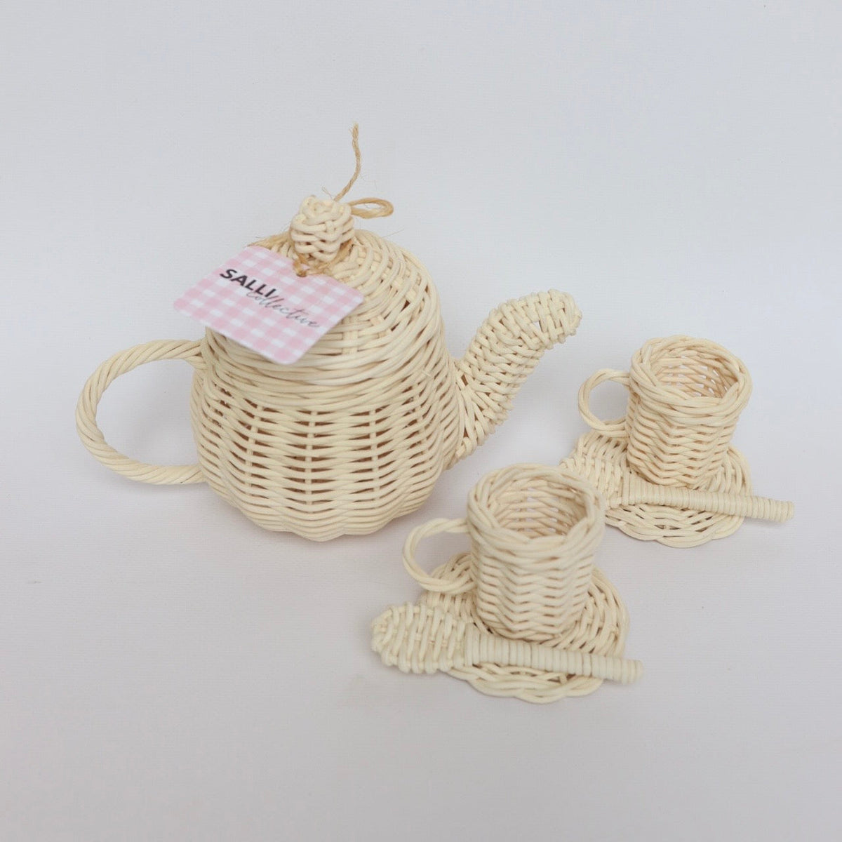 Dolls sized Rattan Tea set