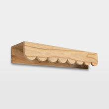 Load image into Gallery viewer, Solid Hard wood Scalloped floating wall shelf - 65cm