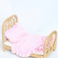 Powder Pink frilled doll Blanket + Pillow set