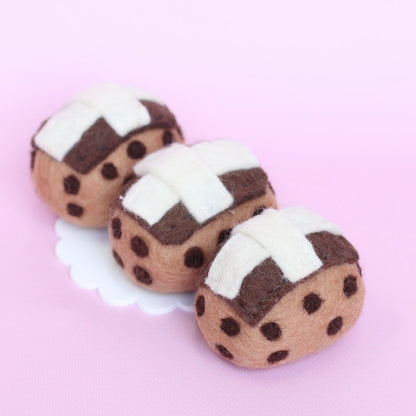 Felt traditional hot cross buns - set or single