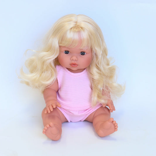 Llorens Mini Colettos Sage Girl Doll 34cm with Long Blonde Hair | Spanish Doll Australia