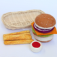 Loaded Burger and fries + Rattan tray