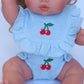 Cherry Frilled Bib & Diaper Doll Set 🍒Fits 34-38cm Minikane Gordis, Mini Colettos, Llorens dolls
