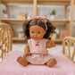 Dolls Vintage Pink & Ivory Frilled Three-Piece Set with Cherry 🍒 Embroidery - Fits 34-38cm Minikane Gordis, Mini Colettos, Llorens dolls