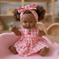 Blush Cherry 🍒 Gingham Chloe Gingham dress - Fits 34-38cm Minikane Gordis, Mini Colettos, Llorens dolls