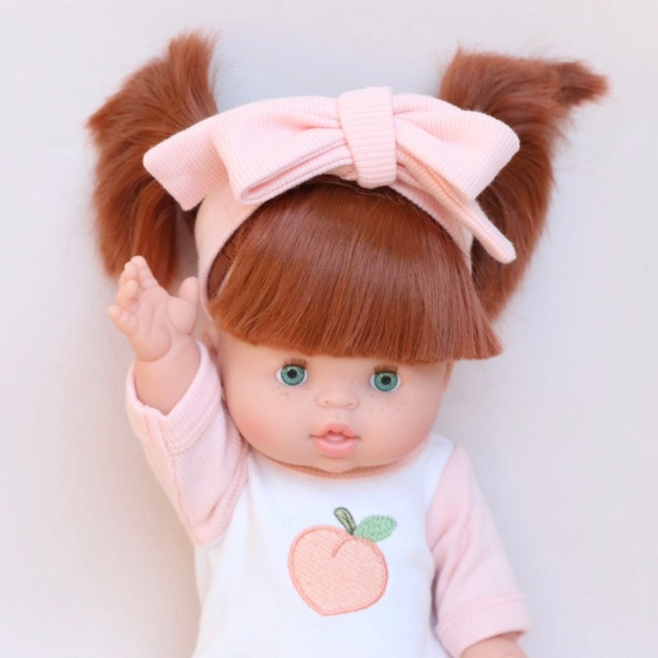 Peaches & Cream Doll Romper+Bow set🍑 Fits 34-38cm Minikane Gordis, Mini Colettos, Llorens dolls