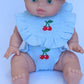 Cherry Frilled Bib & Diaper Doll Set 🍒Fits 34-38cm Minikane Gordis, Mini Colettos, Llorens dolls