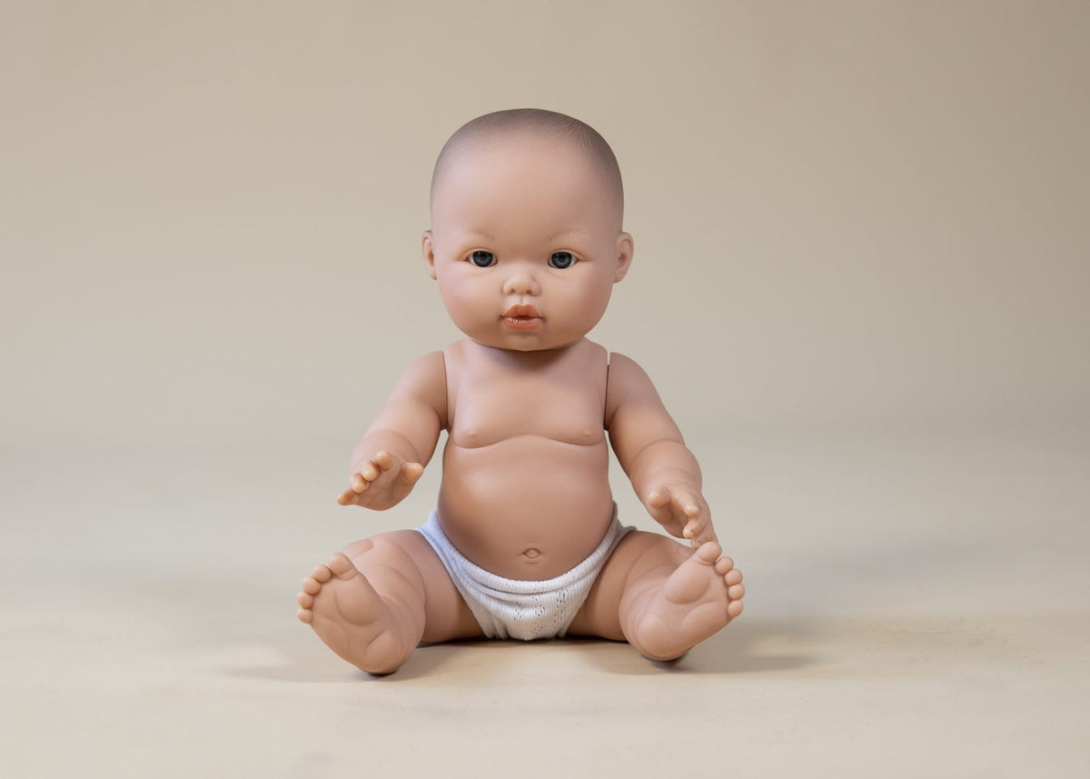 Llorens Mini Colettos Thomas Boy Doll 34cm with no hair blue eyes | Spanish Doll Australia