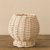 Natural rattan squat vase