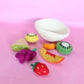 ON SALE Felt tutti frutti Salad + felt bowl- 8 pce set