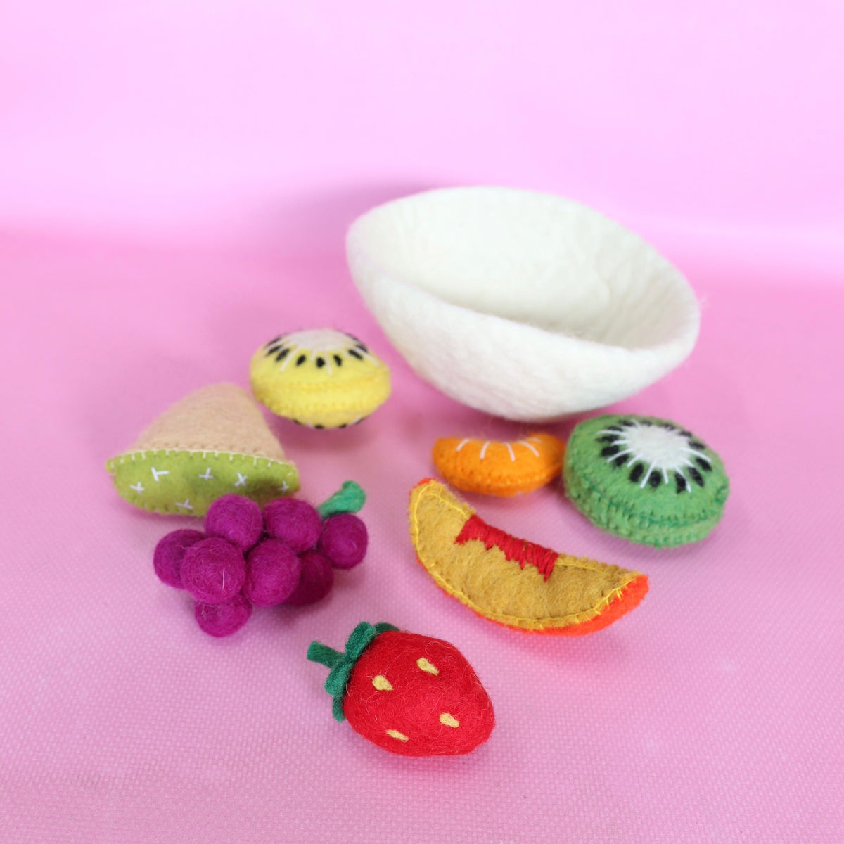 ON SALE Felt tutti frutti Salad + felt bowl- 8 pce set