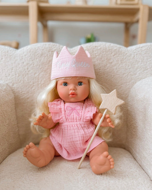 Tiny Queen cotton crown -Powder Pink and muted purple