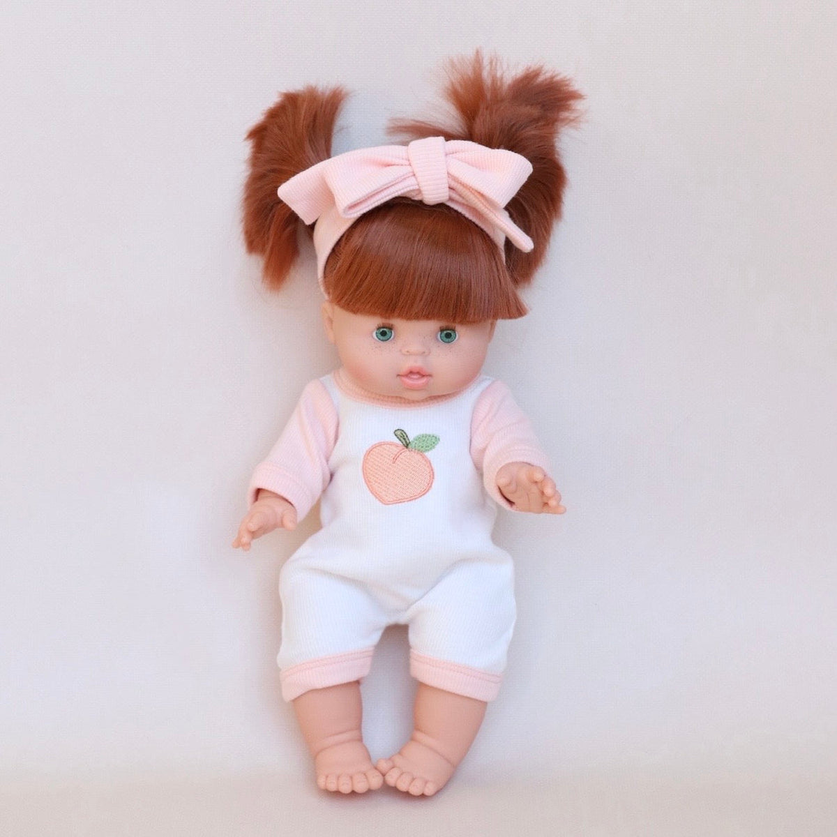 Peaches & Cream Doll Romper+Bow set🍑 Fits 34-38cm Minikane Gordis, Mini Colettos, Llorens dolls