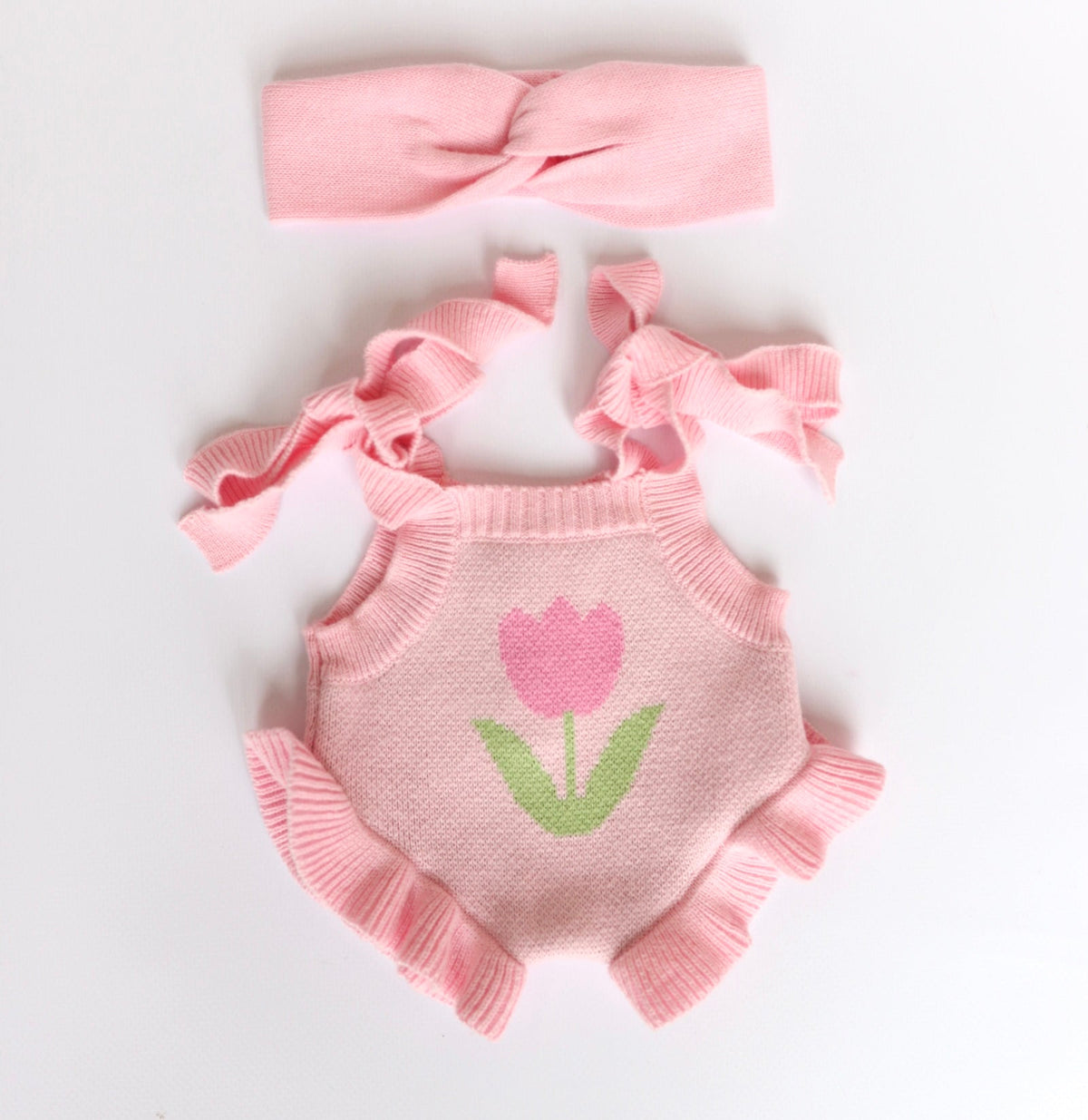 PRE ORDER Doll Garden girls Pink knitted Romper Dolls clothes - Fits 34-38cm Minikane Gordis, Mini Colettos, Miniland Dolls, Llorens dolls
