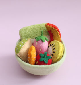 Felt tutti frutti Salad + felt bowl- 9 pce set