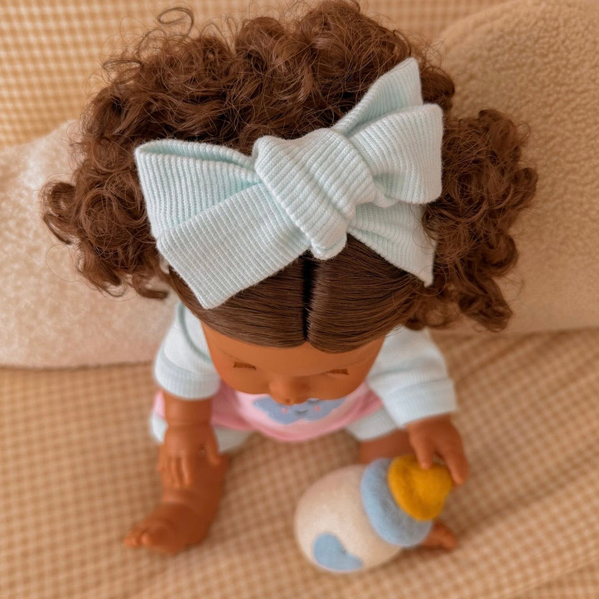 Dolls Sweet Dreams cloud Romper + Bow set  Fits 34-38cm Minikane Gordis, Mini Colettos, Llorens dolls