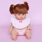 Dolls Blushing pink bow bib and Diaper duo - Fits 34-38cm Minikane Gordis, Mini Colettos, Llorens dolls