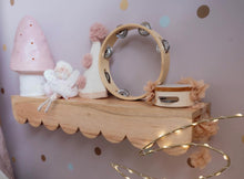Load image into Gallery viewer, Solid Hard wood Scalloped floating wall shelf - 65cm