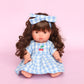 Dolls Sky Blue Cherry Gingham🍒 Chloe dress + Bow - Fits 34-38cm Minikane Gordis, Mini Colettos, Llorens dolls