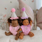 Pink Birthday Cupcake Bib & Diaper Doll Set - Fits 34-38cm Minikane Gordis, Mini Colettos, Llorens dolls party set