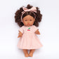 Dolls Dusty Pink Pinstripe Cherry 🍒 Gingham Chloe Gingham dress - Fits 34-38cm Minikane Gordis, Mini Colettos, Llorens dolls
