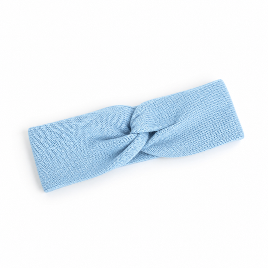 PRE ORDER Cornflower Blue knitted cotton doll knot headband - Fits 34-38cm Minikane Gordis, Mini Colettos, Miniland Dolls, Llorens dolls