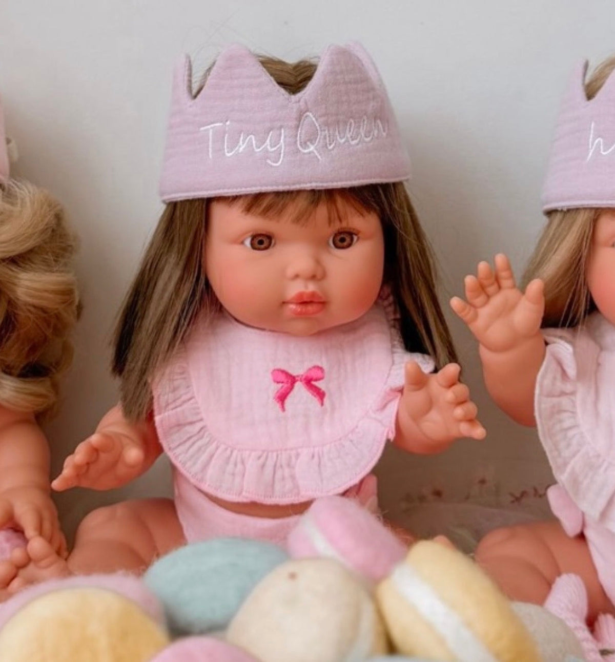 Tiny Queen cotton crown -Powder Pink and muted purple