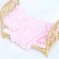 Powder Pink frilled doll Blanket + Pillow set