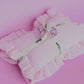 Powder Pink frilled doll Blanket + Pillow set
