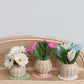 Natural rattan round vase 8cm x 10cm