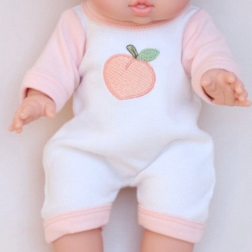 Peaches & Cream Doll Romper+Bow set🍑 Fits 34-38cm Minikane Gordis, Mini Colettos, Llorens dolls