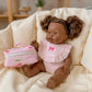 Dolls Blushing pink bow bib and Diaper duo - Fits 34-38cm Minikane Gordis, Mini Colettos, Llorens dolls