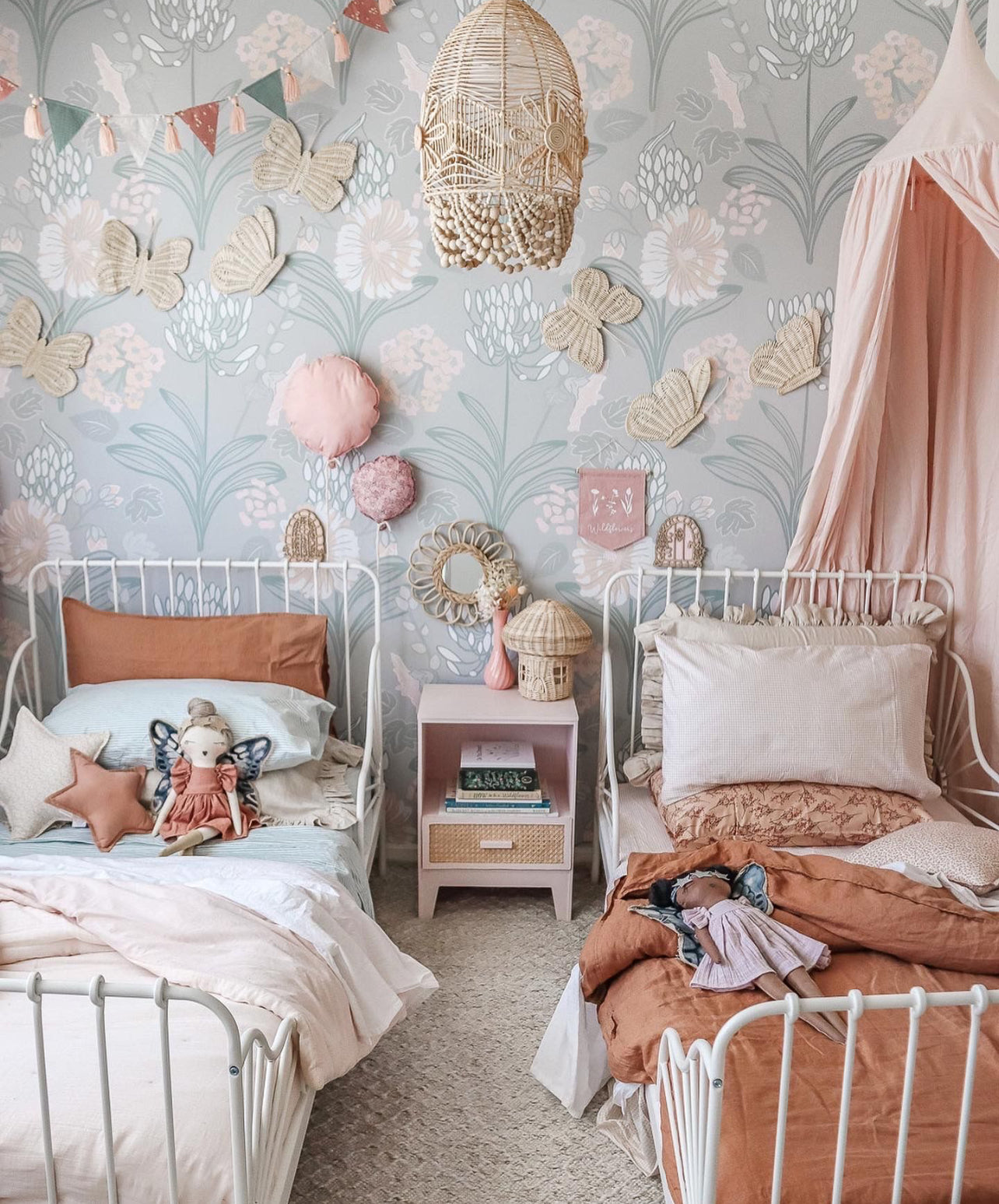 Rattan Butterfly decals - Set of 8 or 4