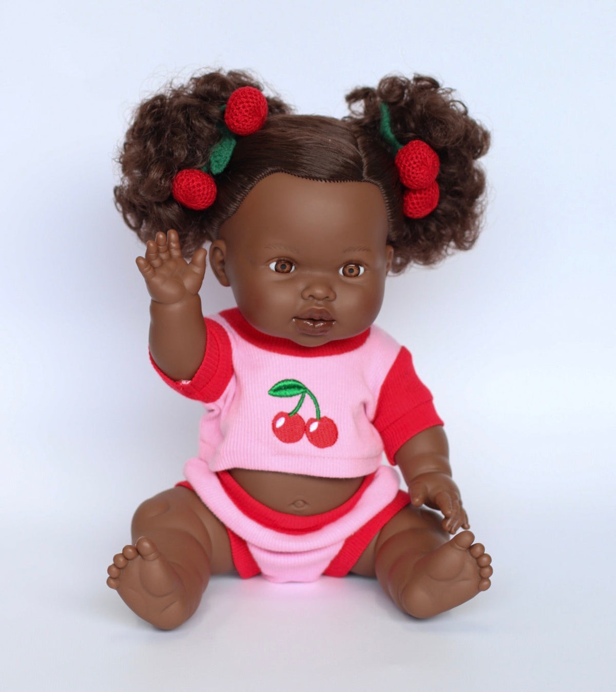 Cherry Dolls top + Bloomer shorts set Fits 34-38cm Minikane Gordis, Mini Colettos, Llorens dolls