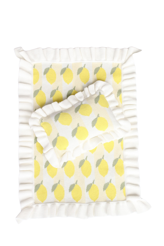 Freshly squeezed frilled doll Blanket + Pillow set