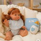 Dolls Blue striped Goose Bib + Diaper set - Fits 34-38cm Minikane Gordis, Mini Colettos, Llorens dolls