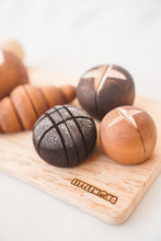 Load image into Gallery viewer, ON SALE Little Monq Wooden bread set (handmade and painted) 7 pce set