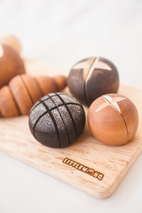 ON SALE Little Monq Wooden bread set (handmade and painted) 7 pce set