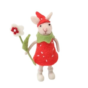 Strawberry felt mouse