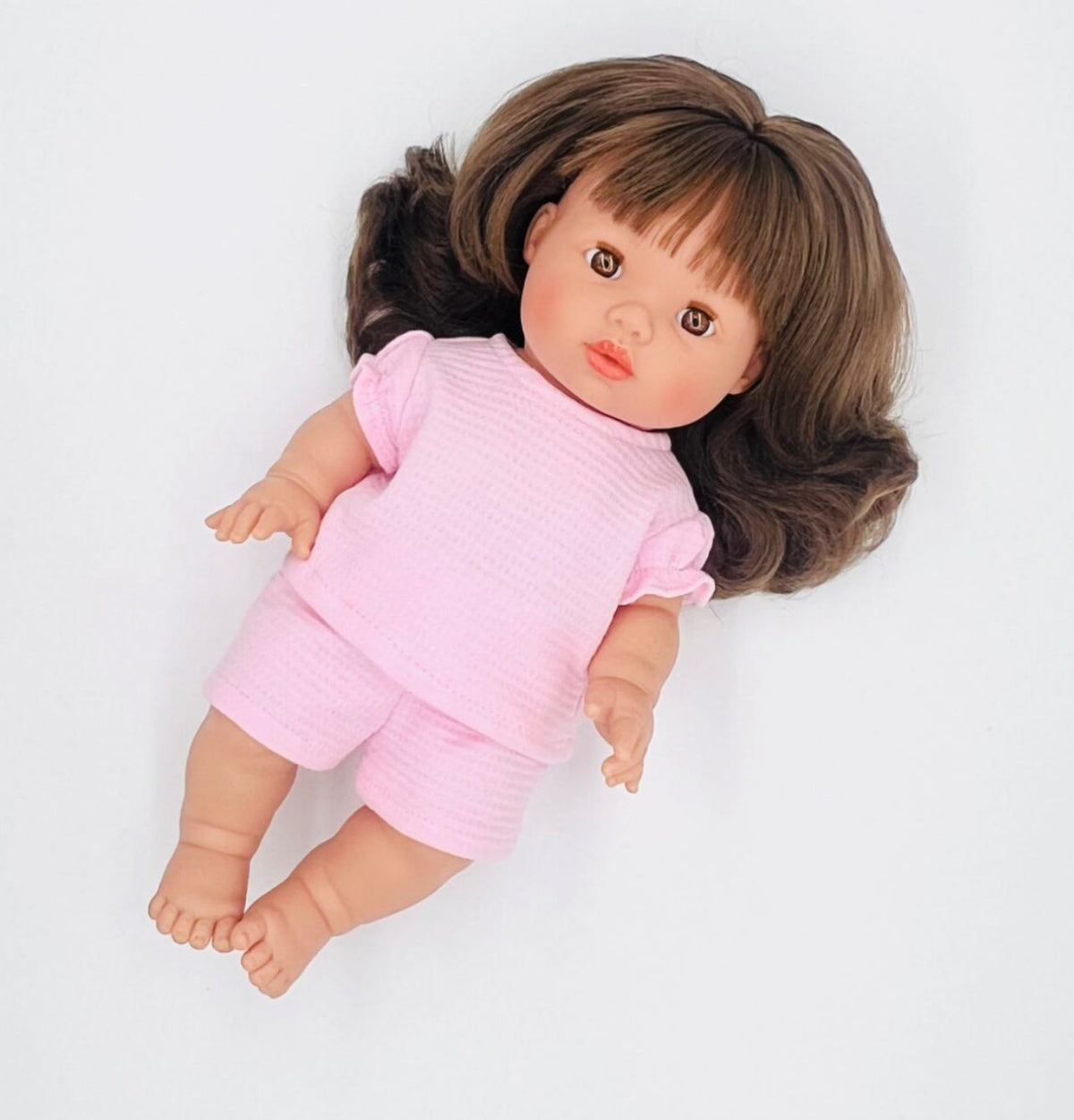 Pink Waffle Knit Doll Outfit - Fits 34-38cm Minikane Gordis, Mini Colettos, Llorens dolls