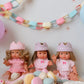 Hip Hooray cotton doll crown -Powder Pink and Mauve