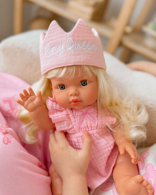 Tiny Queen cotton crown -Powder Pink and muted purple