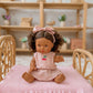 Dolls Vintage Pink & Ivory Frilled Three-Piece Set with Cherry 🍒 Embroidery - Fits 34-38cm Minikane Gordis, Mini Colettos, Llorens dolls